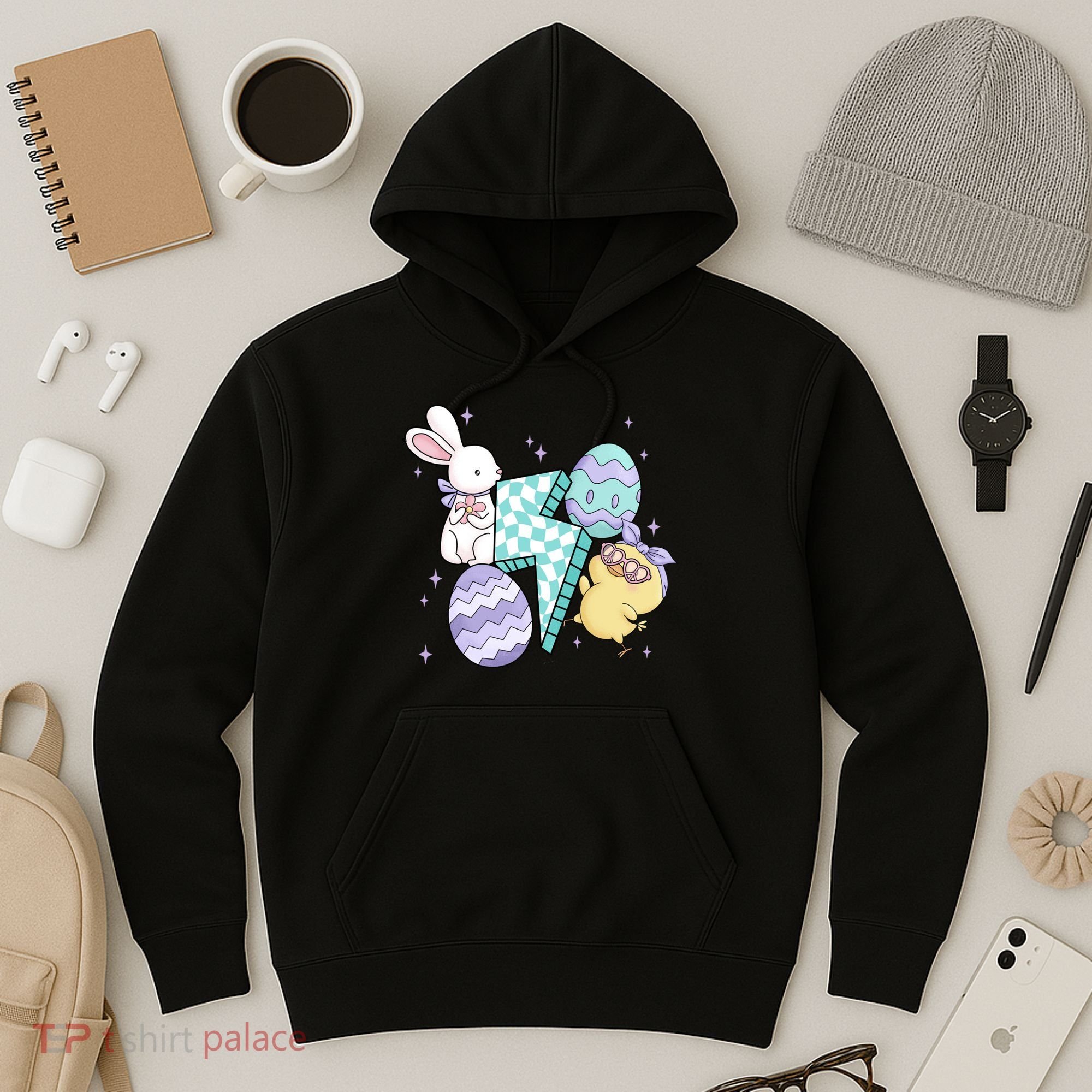 Happy Easter Cute Retro Hoodie