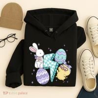 Happy Easter Cute Retro Hoodie thumb 4