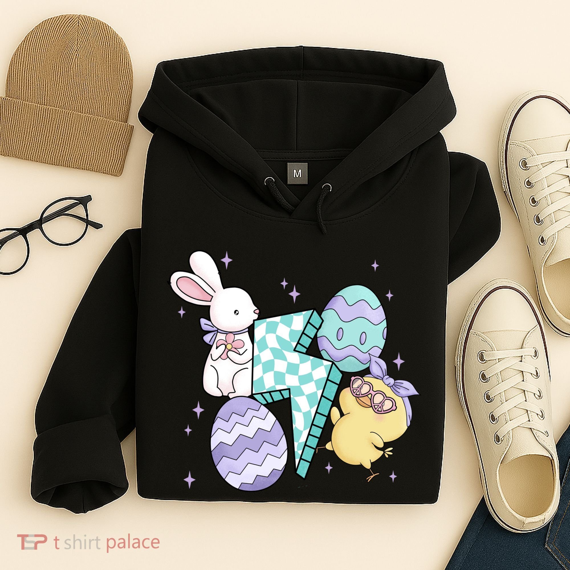 Happy Easter Cute Retro Hoodie