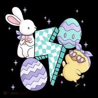 Happy Easter Cute Retro Sweatshirt thumb 3
