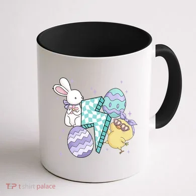 Happy Easter Cute Retro Coffee Mug back