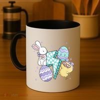Happy Easter Cute Retro Coffee Mug thumb 4