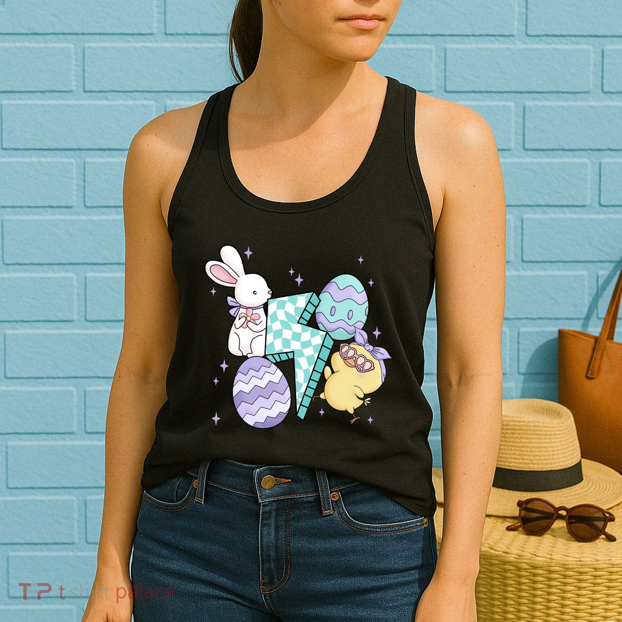 Happy Easter Cute Retro Women's Tank Top