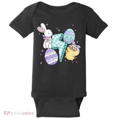Happy Easter Cute Retro Baby Bodysuit