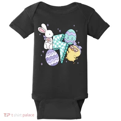 Happy Easter Cute Retro Baby Bodysuit