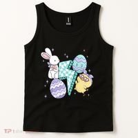 Happy Easter Cute Retro Tank Top thumb 2