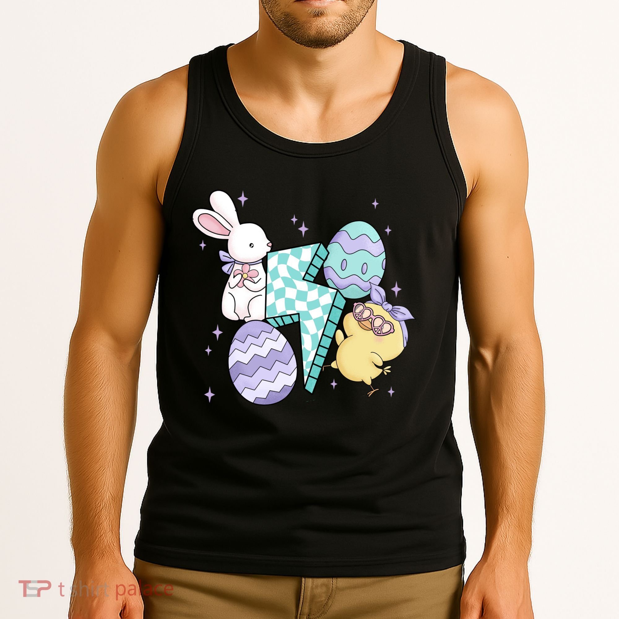 Happy Easter Cute Retro Tank Top