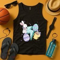Happy Easter Cute Retro Tank Top thumb 4