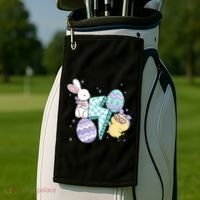 Happy Easter Cute Retro Golf Towel thumb 2