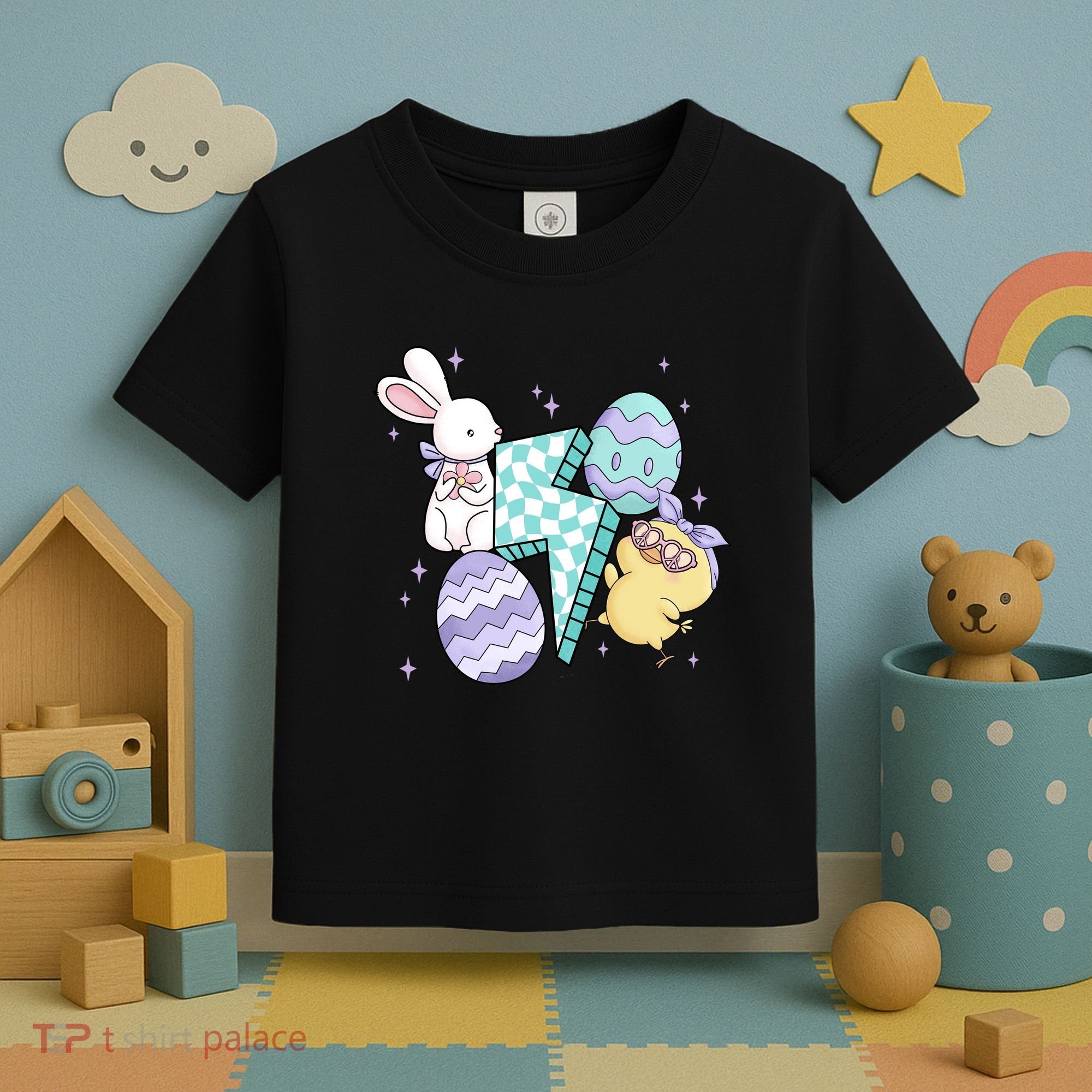 Happy Easter Cute Retro Toddler T-Shirt