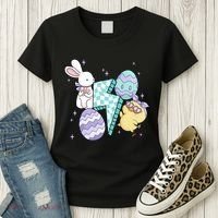 Happy Easter Cute Retro Women's T-Shirt thumb 3