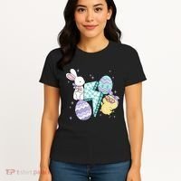 Happy Easter Cute Retro Women's T-Shirt thumb 4