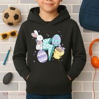 Happy Easter Cute Retro Kids Hoodie thumb 2
