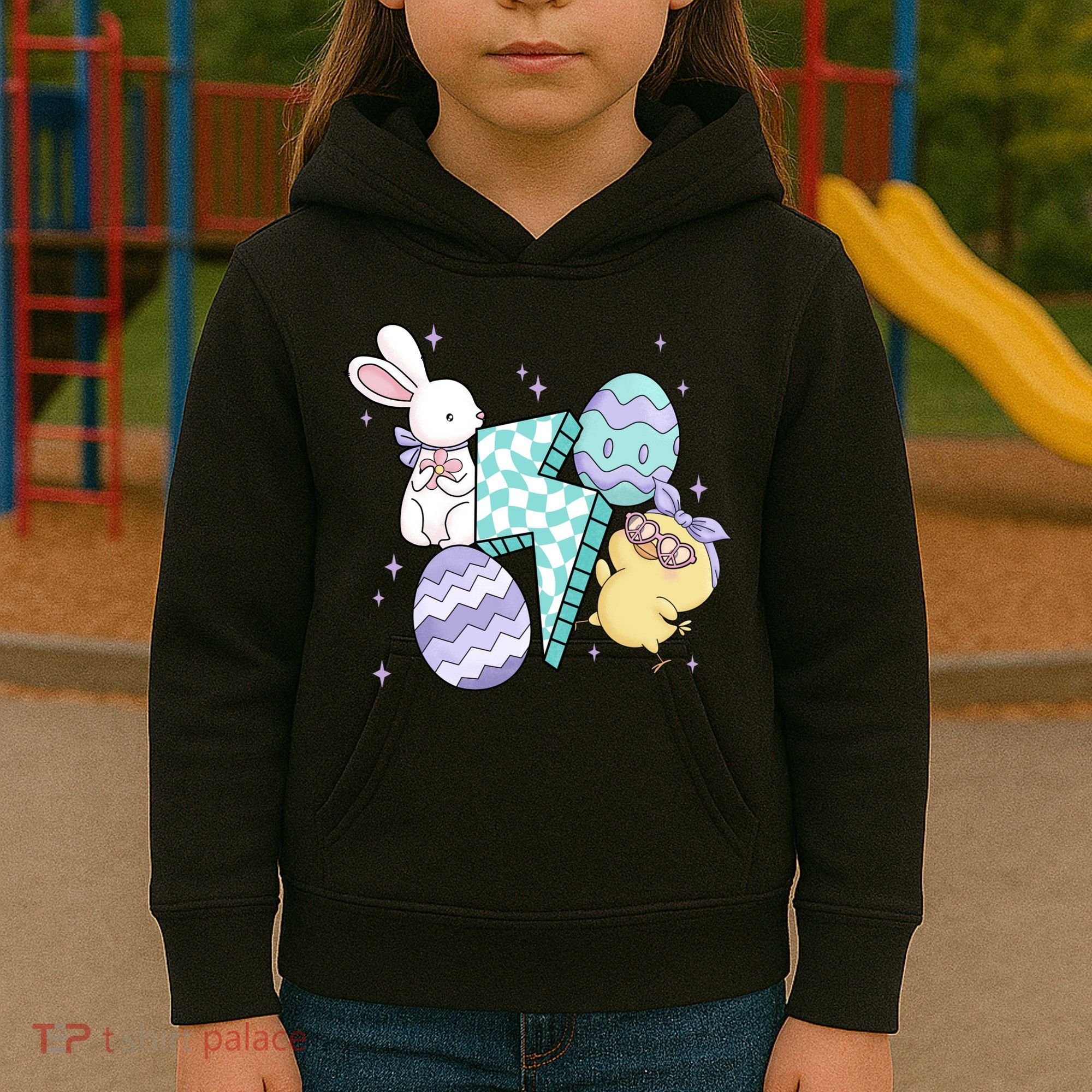 Happy Easter Cute Retro Kids Hoodie