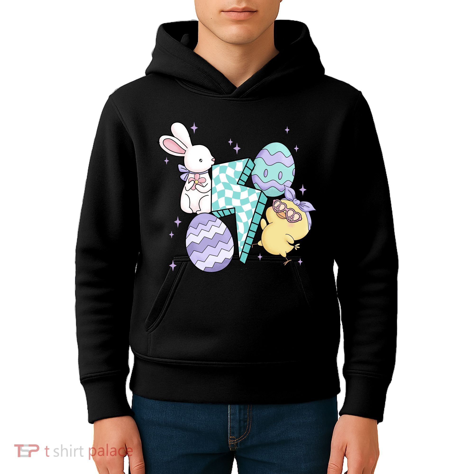 Happy Easter Cute Retro Kids Hoodie