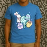 Happy Easter Cute Retro T-Shirt thumb 3