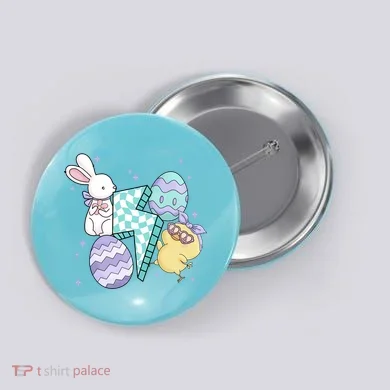 Happy Easter Cute Retro Button