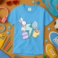 Happy Easter Cute Retro Kids T-Shirt thumb 3