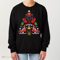 Hockey Equipt Christmas Tree Christmas Hockey Cool Gift Women's Sweatshirt thumb 0