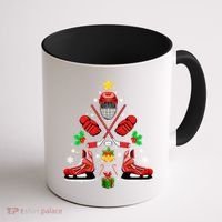 Hockey Equipt Christmas Tree Christmas Hockey Cool Gift Coffee Mug thumb 1