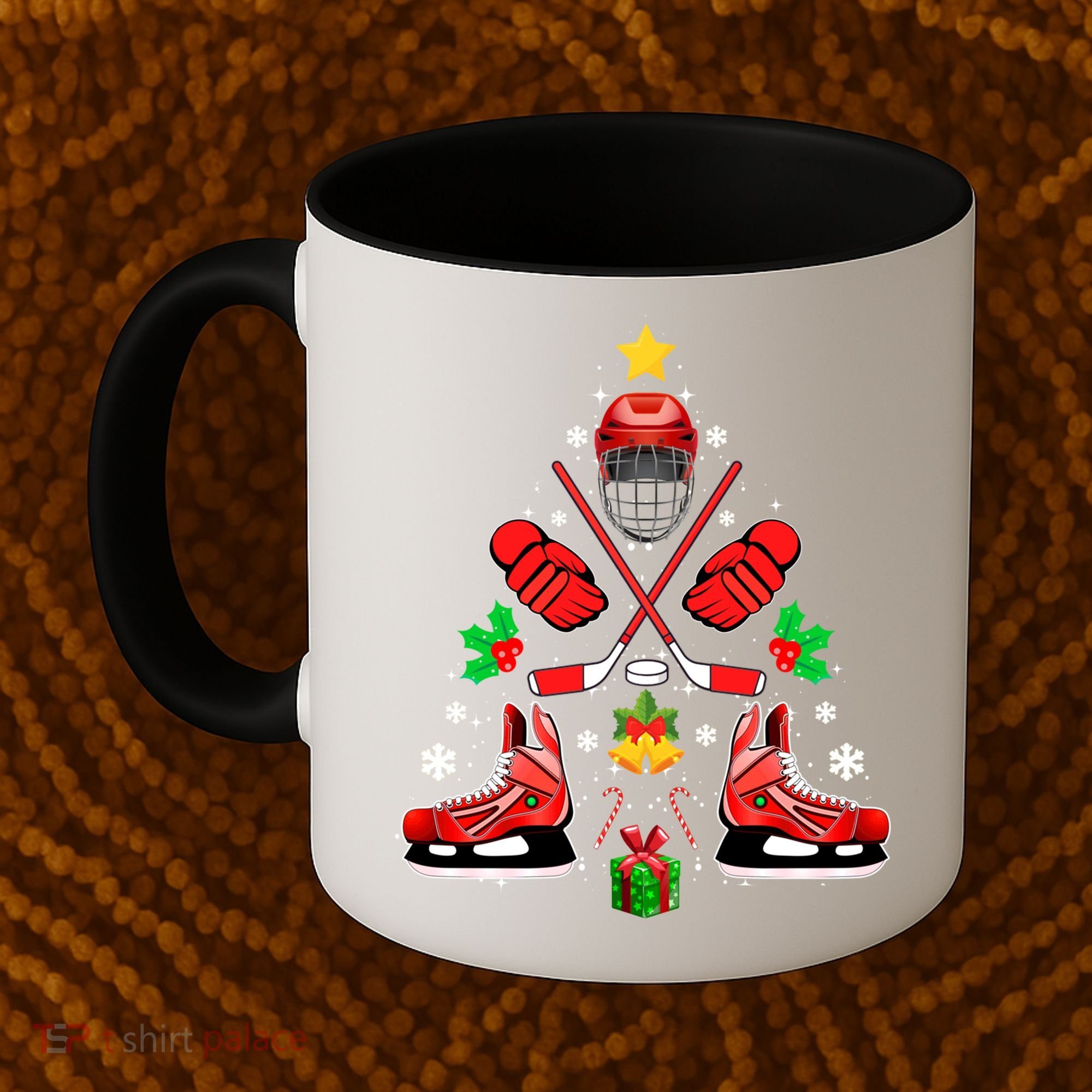 Hockey Equipt Christmas Tree Christmas Hockey Cool Gift Coffee Mug