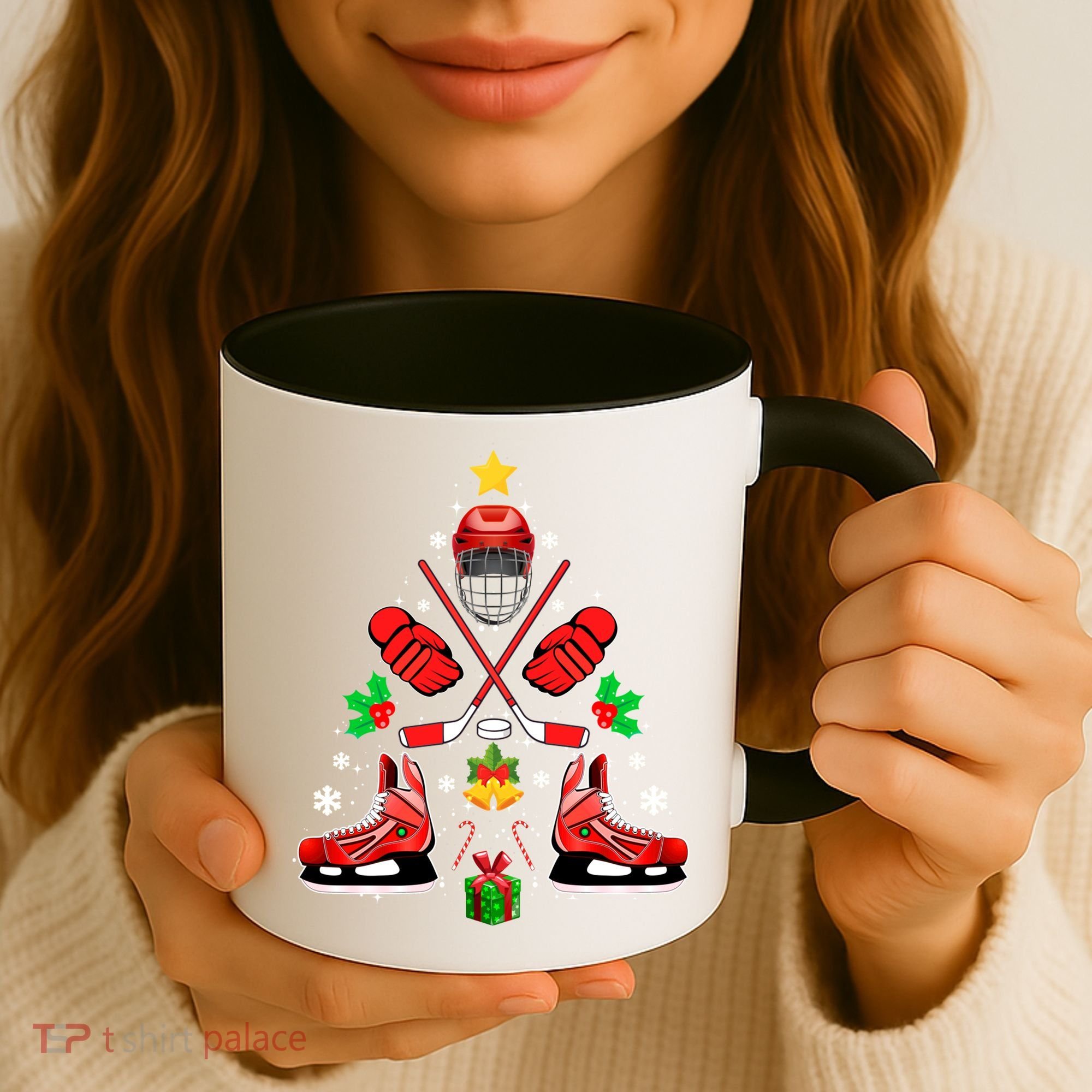 Hockey Equipt Christmas Tree Christmas Hockey Cool Gift Coffee Mug