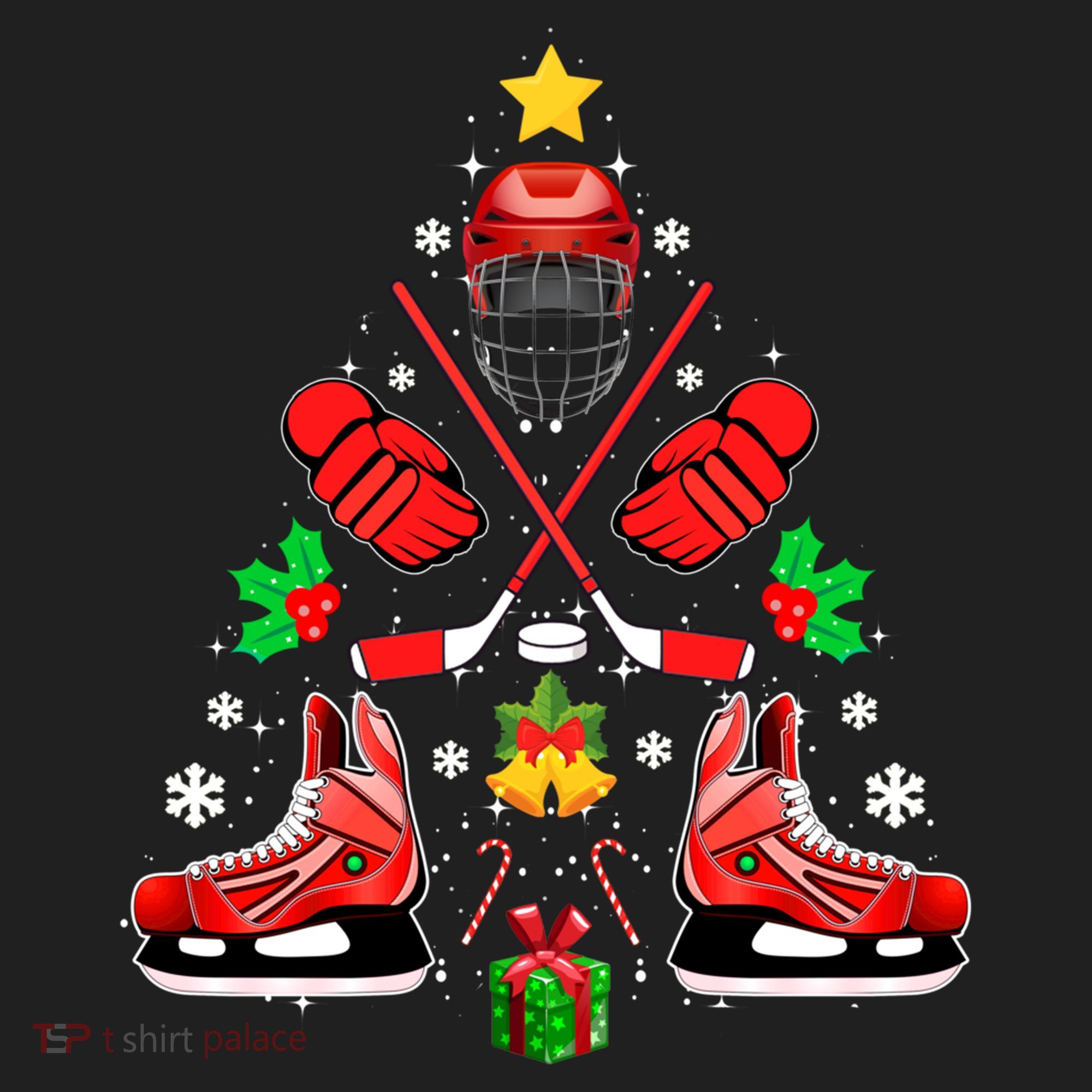 Hockey Equipt Christmas Tree Christmas Hockey Cool Gift Beanie
