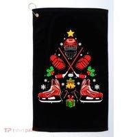 Hockey Equipt Christmas Tree Christmas Hockey Cool Gift Golf Towel thumb 0