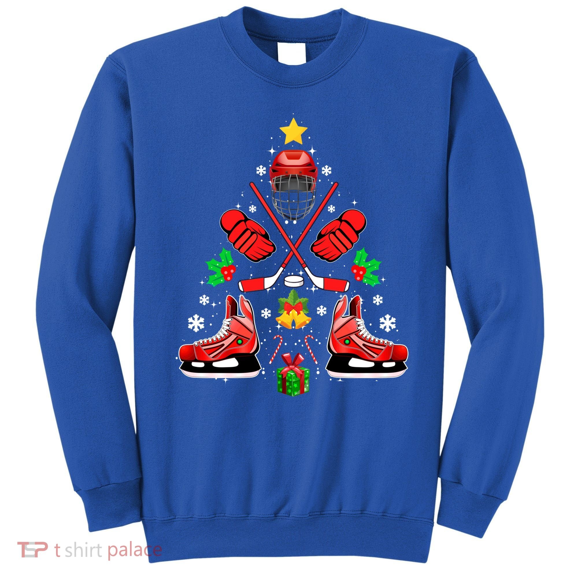 Hockey Equipt Christmas Tree Christmas Hockey Cool Gift Sweatshirt