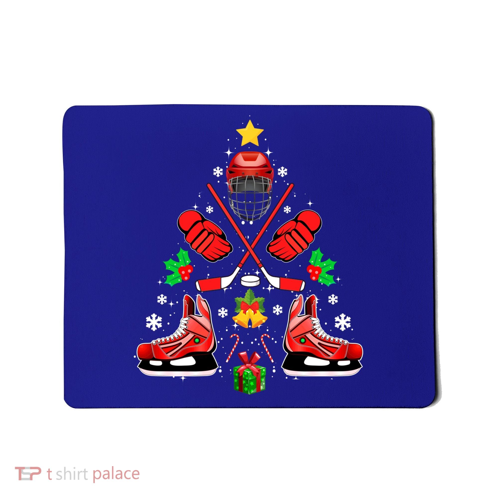 Hockey Equipt Christmas Tree Christmas Hockey Cool Gift Mousepad