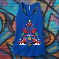 Hockey Equipt Christmas Tree Christmas Hockey Cool Gift Women's Tank Top thumb 3