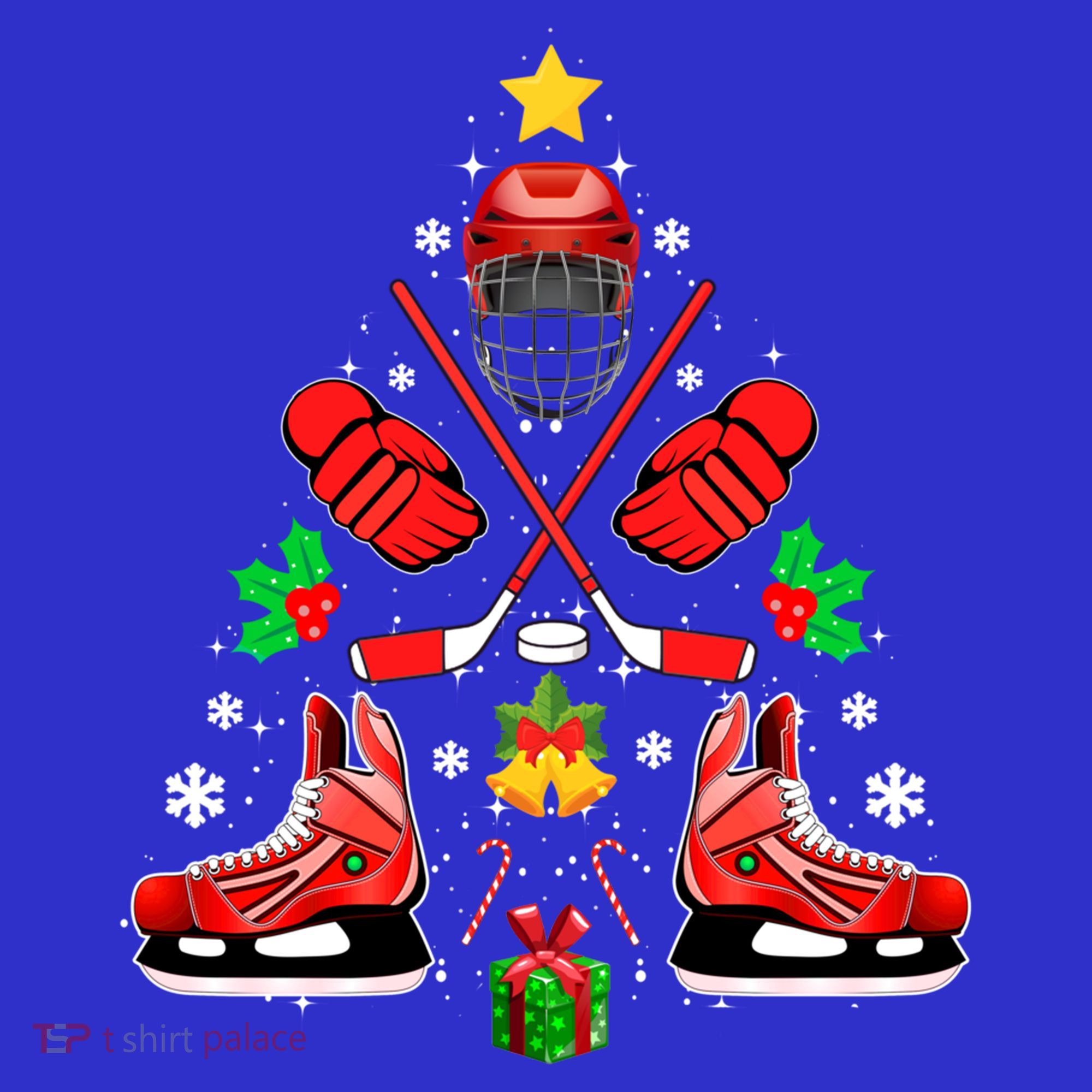 Hockey Equipt Christmas Tree Christmas Hockey Cool Gift Women's Tank Top
