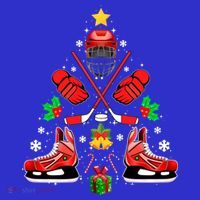 Hockey Equipt Christmas Tree Christmas Hockey Cool Gift Toddler Hoodie thumb 2