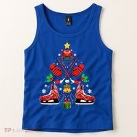 Hockey Equipt Christmas Tree Christmas Hockey Cool Gift Tank Top thumb 2