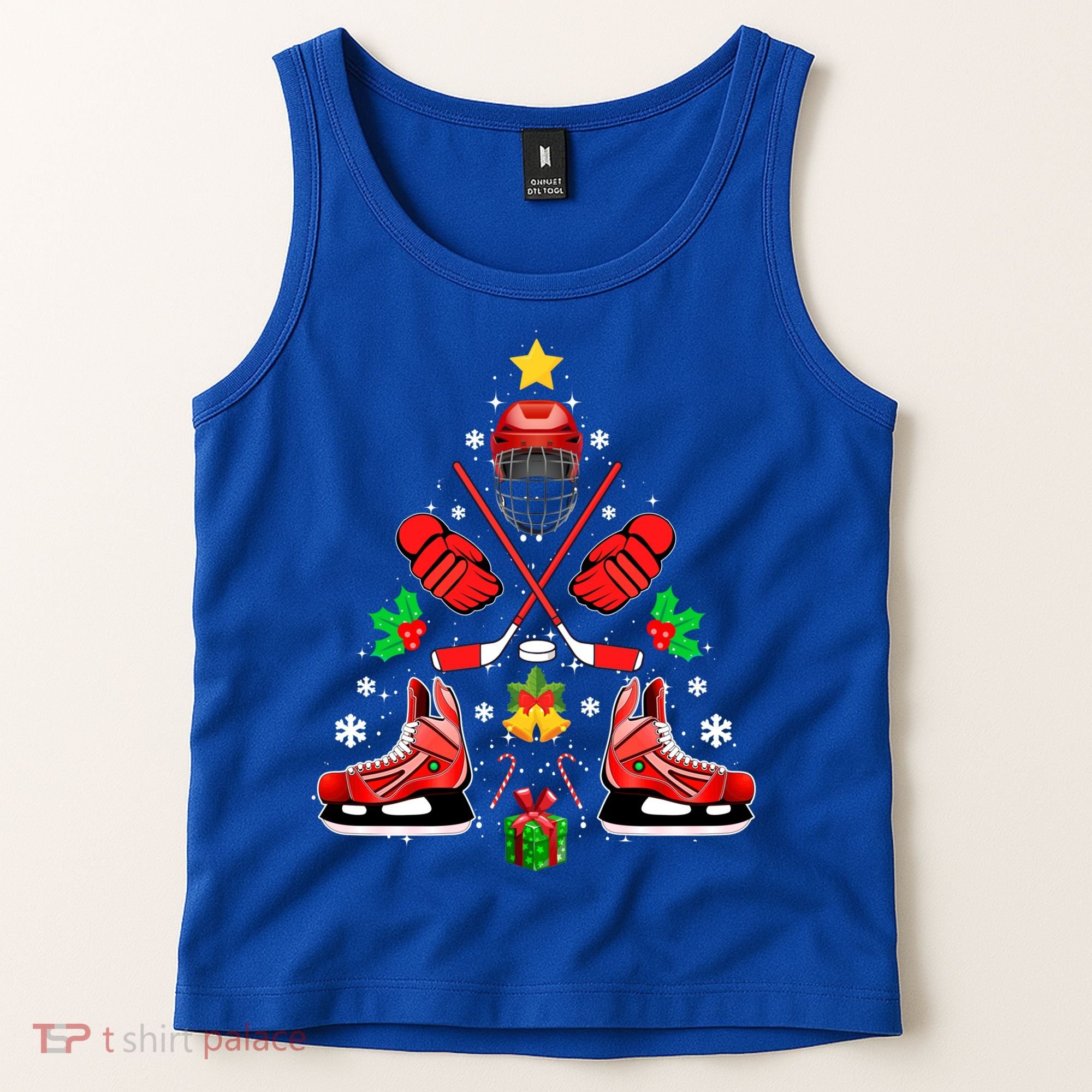 Hockey Equipt Christmas Tree Christmas Hockey Cool Gift Tank Top