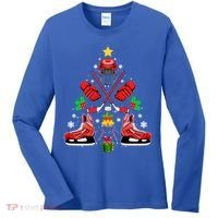 Hockey Equipt Christmas Tree Christmas Hockey Cool Gift Women's Long Sleeve Shirt thumb 0