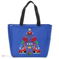 Hockey Equipt Christmas Tree Christmas Hockey Cool Gift Tote Bag thumb 0