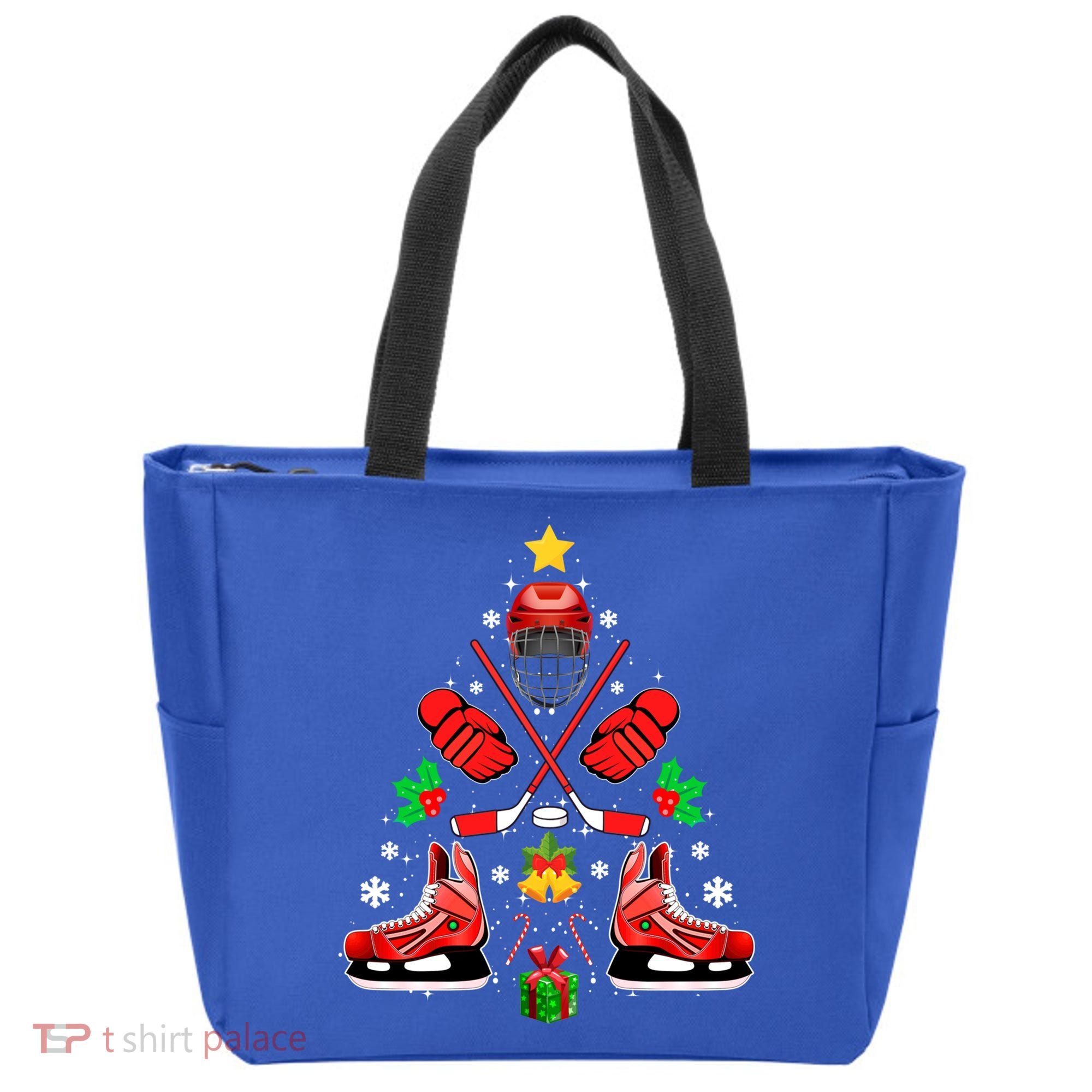 Hockey Equipt Christmas Tree Christmas Hockey Cool Gift Tote Bag