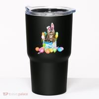 Happy Easter Cute Bunny Cat Eggs Basket Maine Coon Kitten Tumbler thumb 0