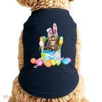 Happy Easter Cute Bunny Cat Eggs Basket Maine Coon Kitten Doggie Tank thumb 0