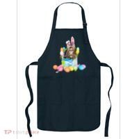Happy Easter Cute Bunny Cat Eggs Basket Maine Coon Kitten Apron thumb 0
