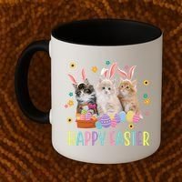 Happy Easter Cute Cat Lover Holiday Coffee Mug thumb 2