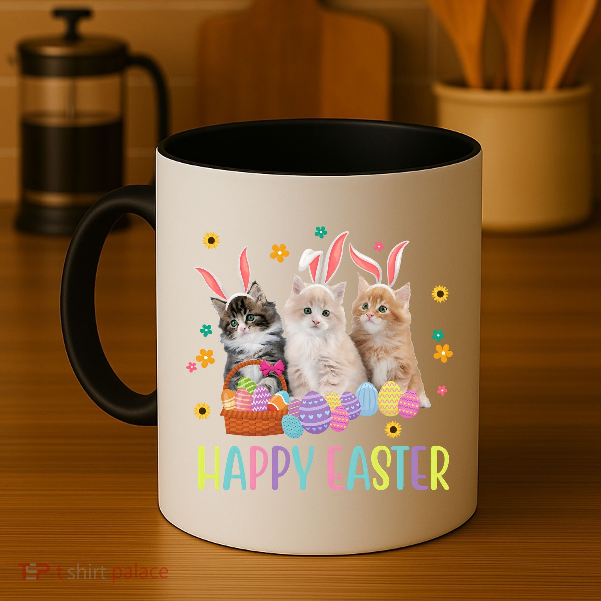 Happy Easter Cute Cat Lover Holiday Coffee Mug