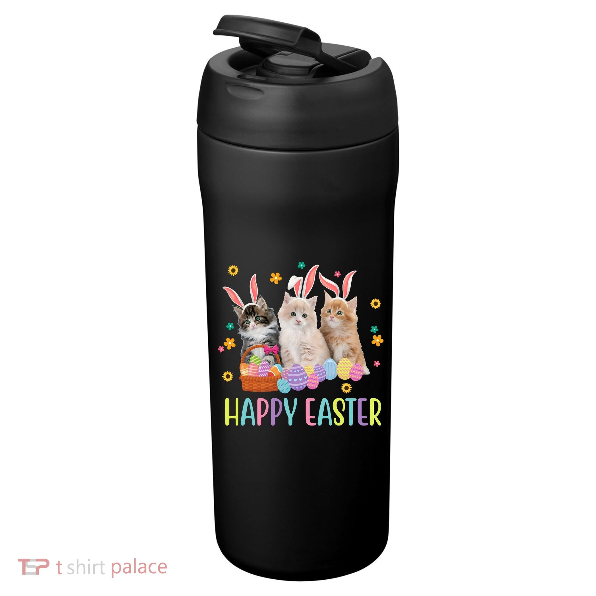 Happy Easter Cute Cat Lover Holiday 24oz Duet Stainless Steel Tumbler
