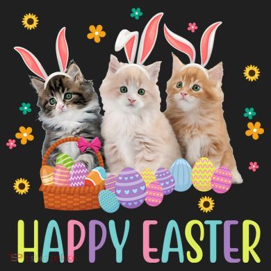 Happy Easter Cute Cat Lover Holiday 24oz Duet Stainless Steel Tumbler