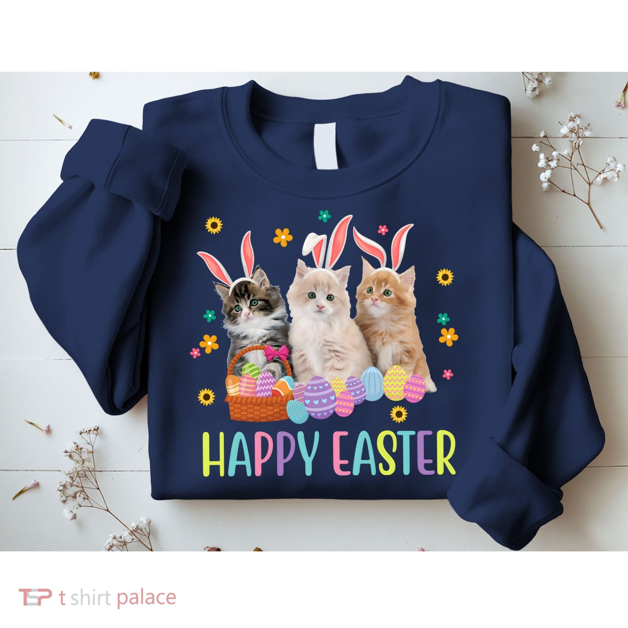 Happy Easter Cute Cat Lover Holiday Sweatshirt