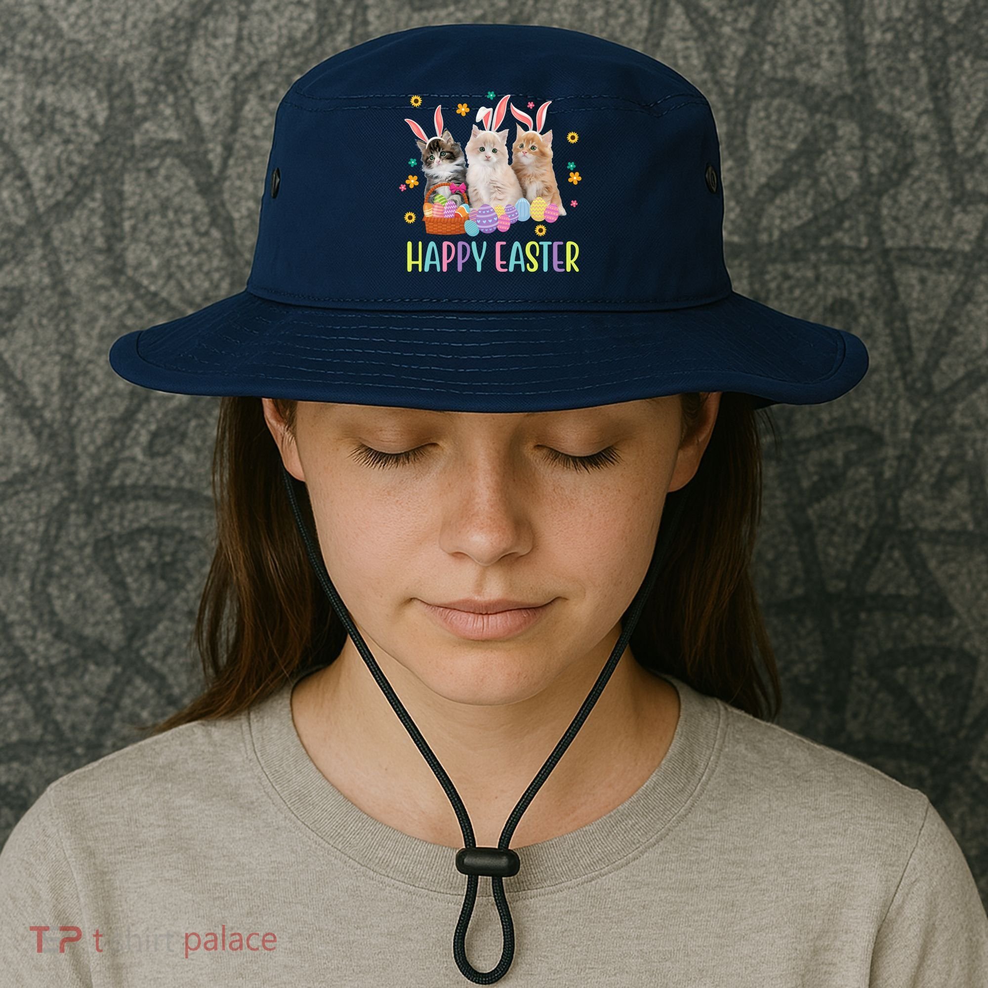 Happy Easter Cute Cat Lover Holiday Bucket Hat