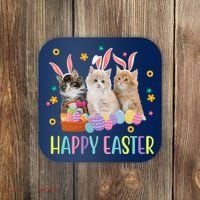 Happy Easter Cute Cat Lover Holiday Coaster thumb 0