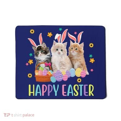 Happy Easter Cute Cat Lover Holiday Mousepad