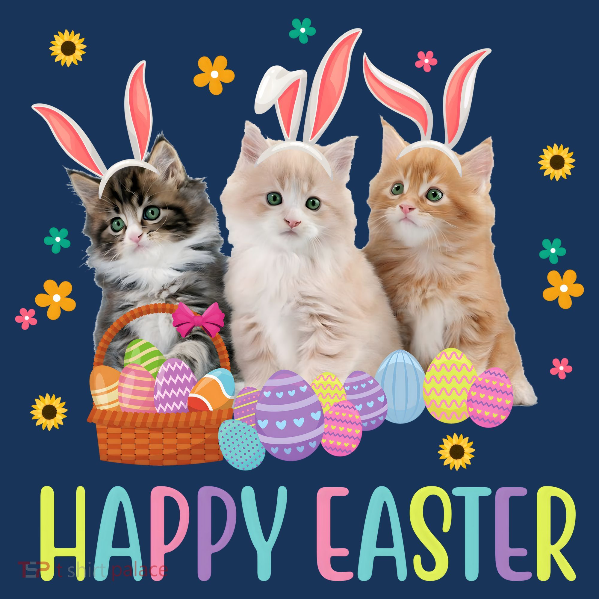Happy Easter Cute Cat Lover Holiday Mousepad